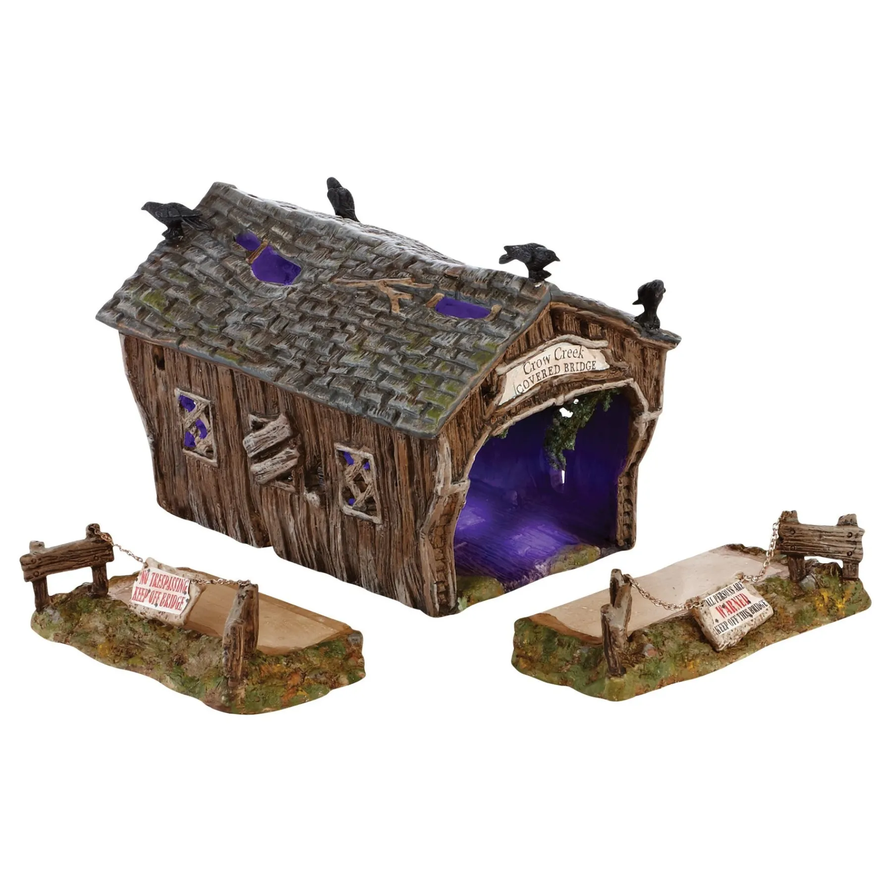 Department 56 Halloween Village Accessories>Crow Creek Covered Bridge