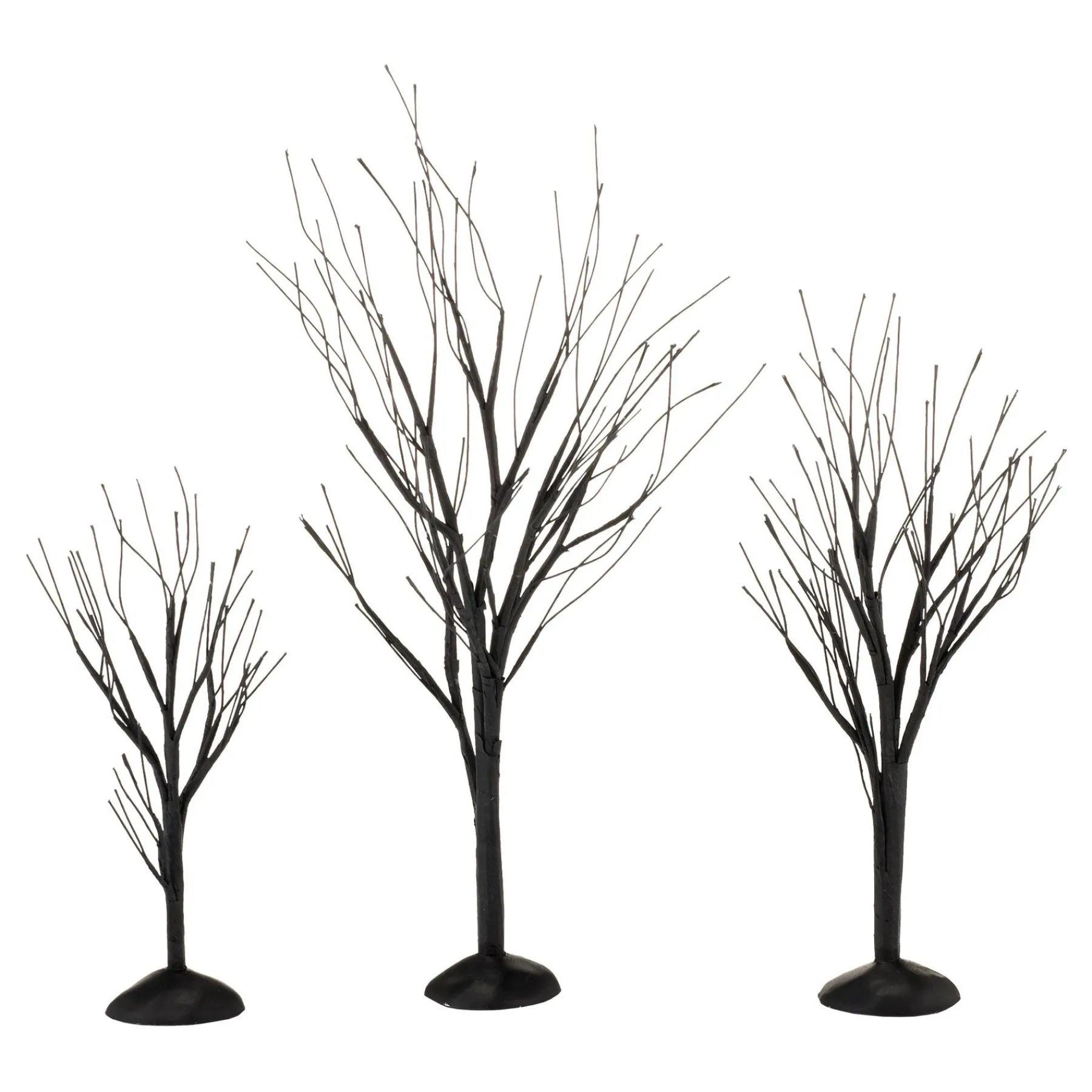 Department 56 Halloween Village Accessories>Black Bare Branch Trees, St/3