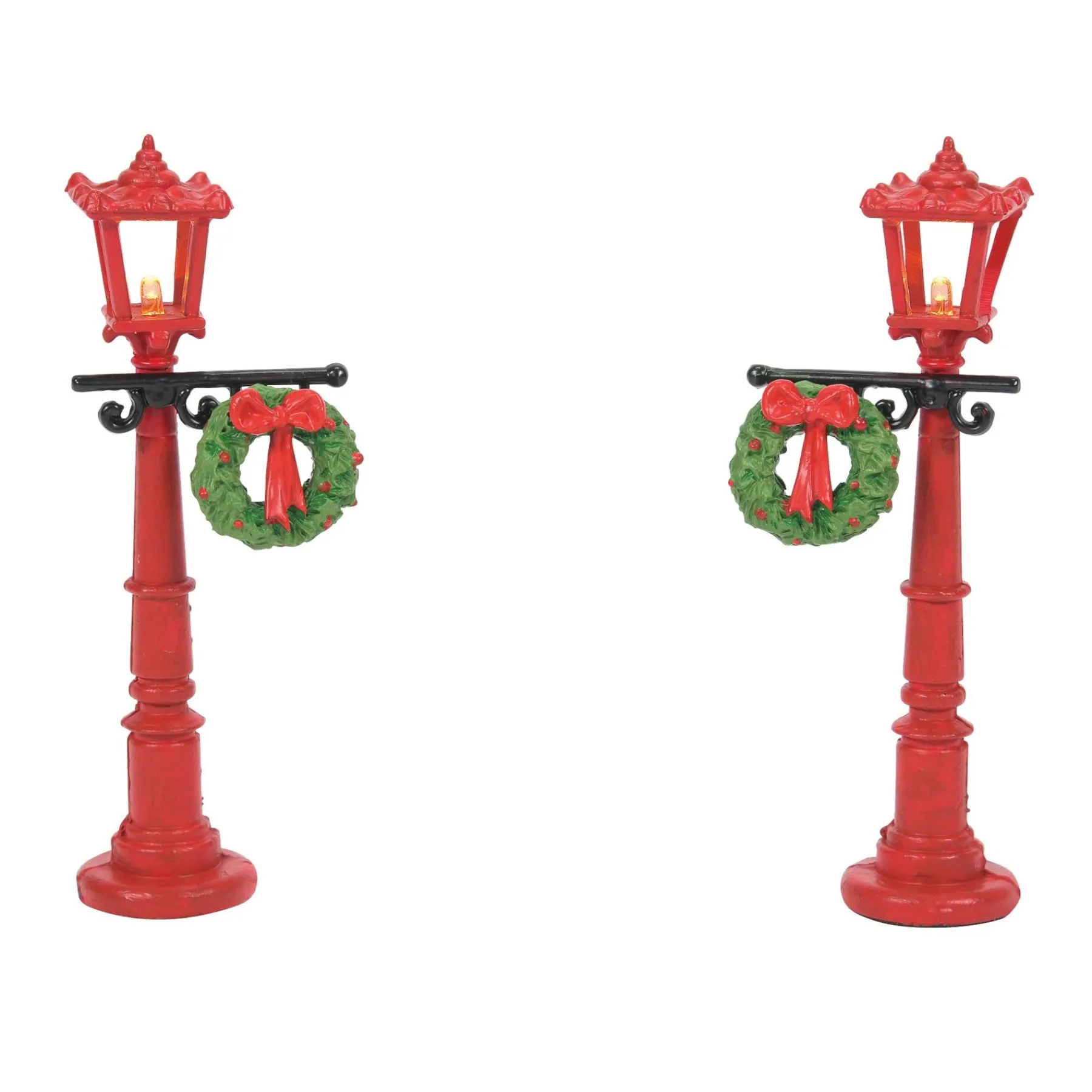 Department 56 Village Accessories>Red With Greens Street Lights