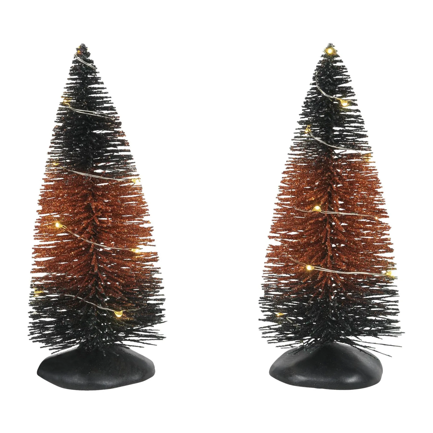 Department 56 Halloween Village Accessories>Trad'l LIT Hlwn Trees set of 2