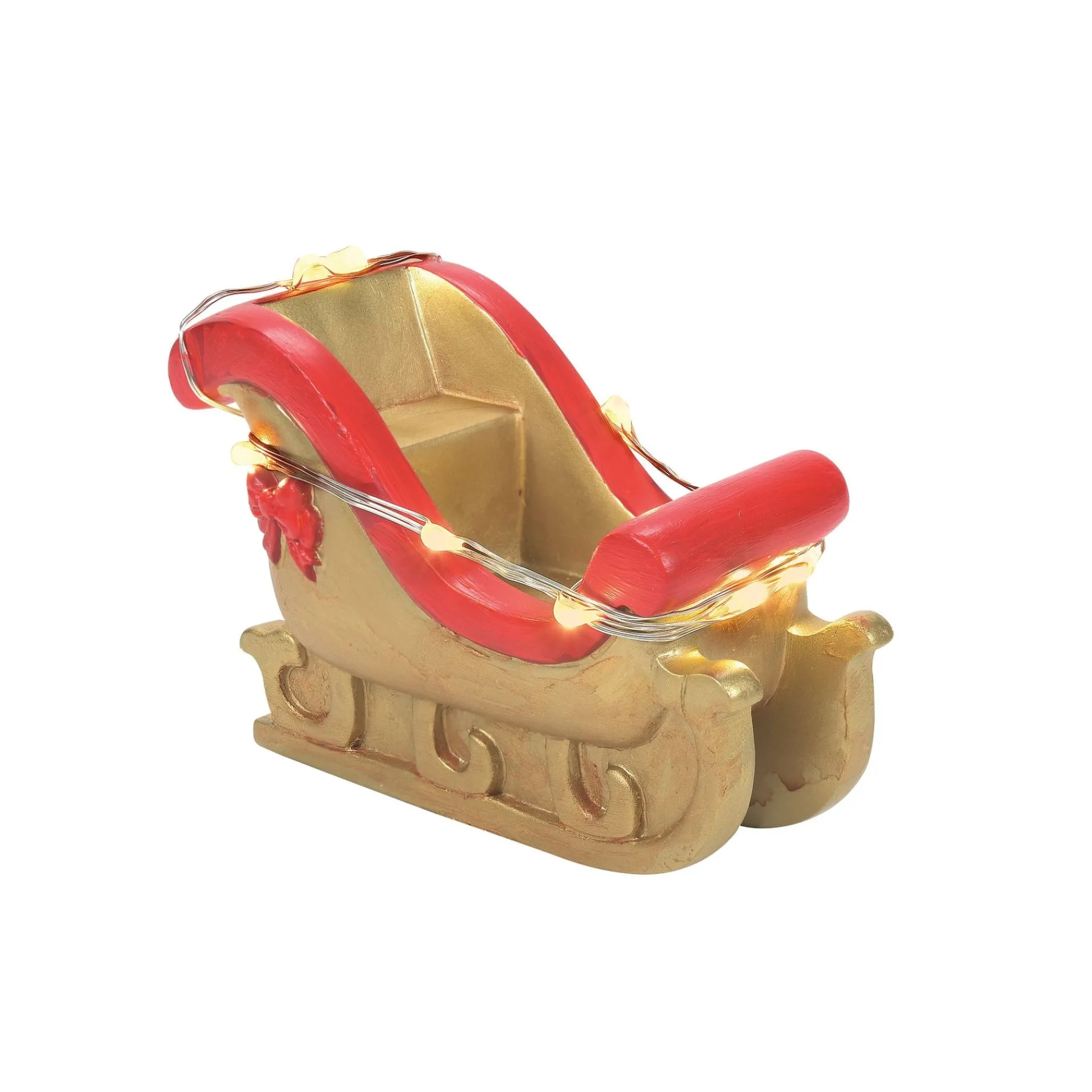 Department 56 Village Accessories>Lit Santa's Golden Sleigh
