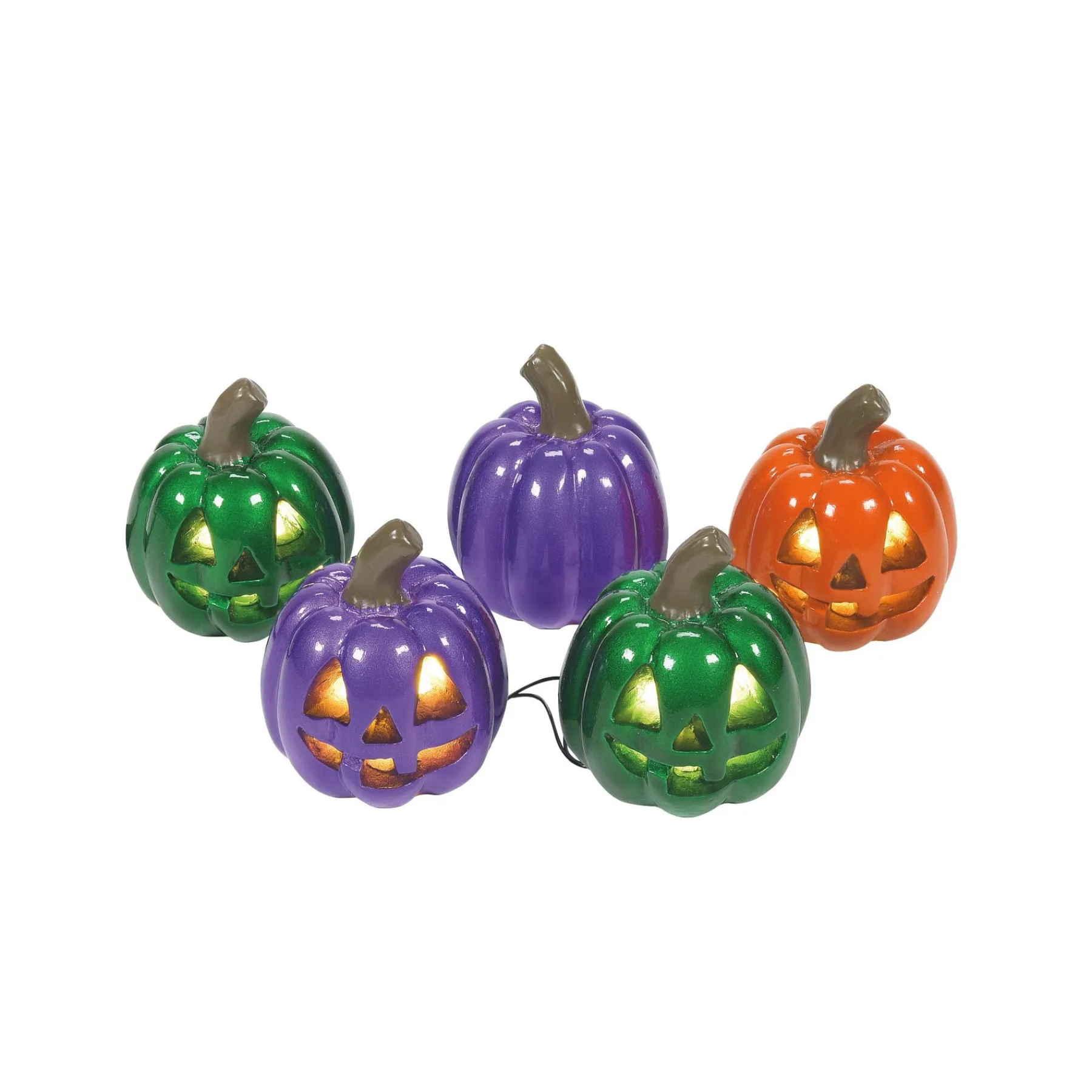 Department 56 Halloween Village Accessories>Lit Shiny Pumpkin String Light