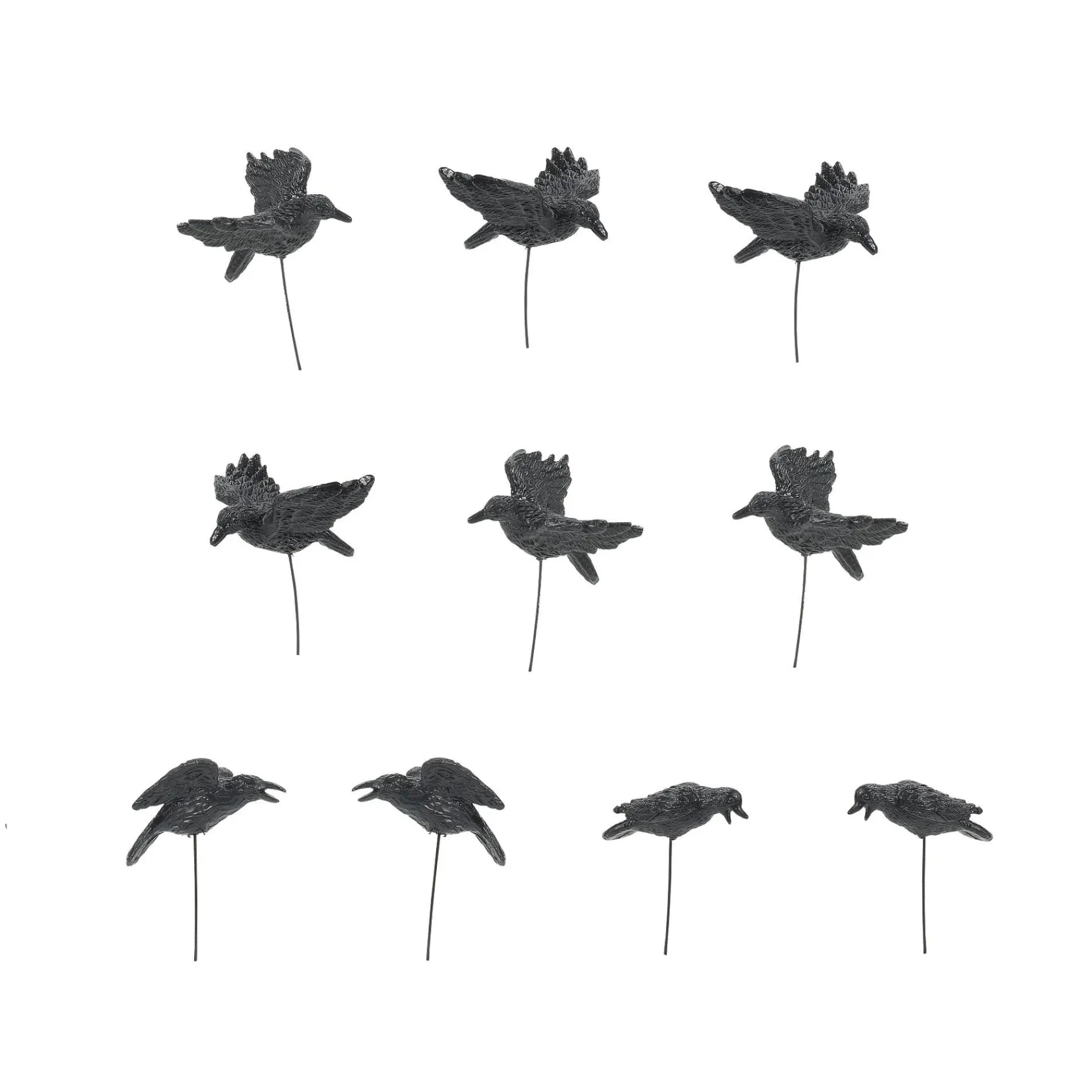 Department 56 Halloween Village Accessories>Set of 10 Halloween Crows
