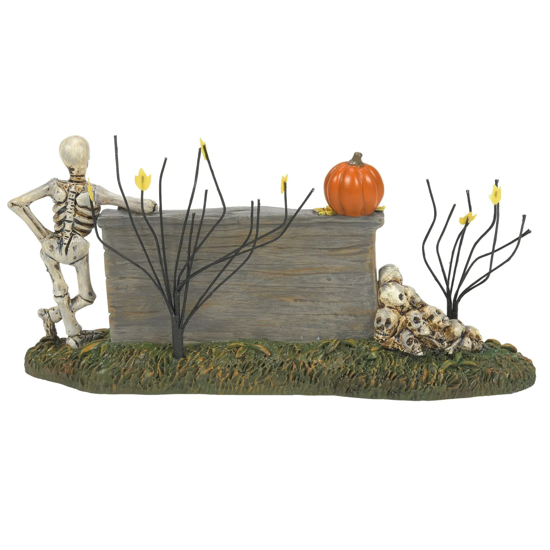 Department 56 Halloween Village Accessories>We're A Skeleton Crew Sign