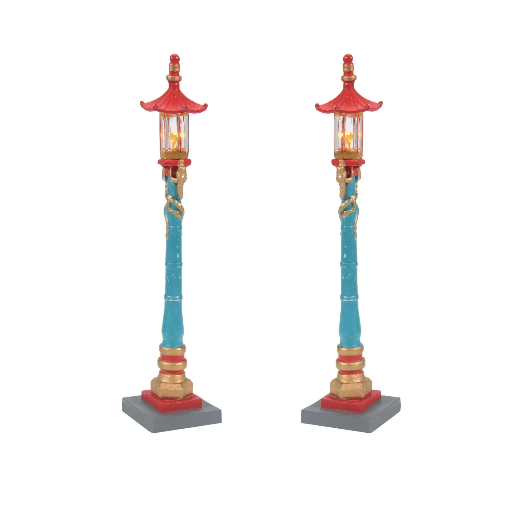 Department 56 Christmas In The City Series>Chinatown Post Lamps S/2